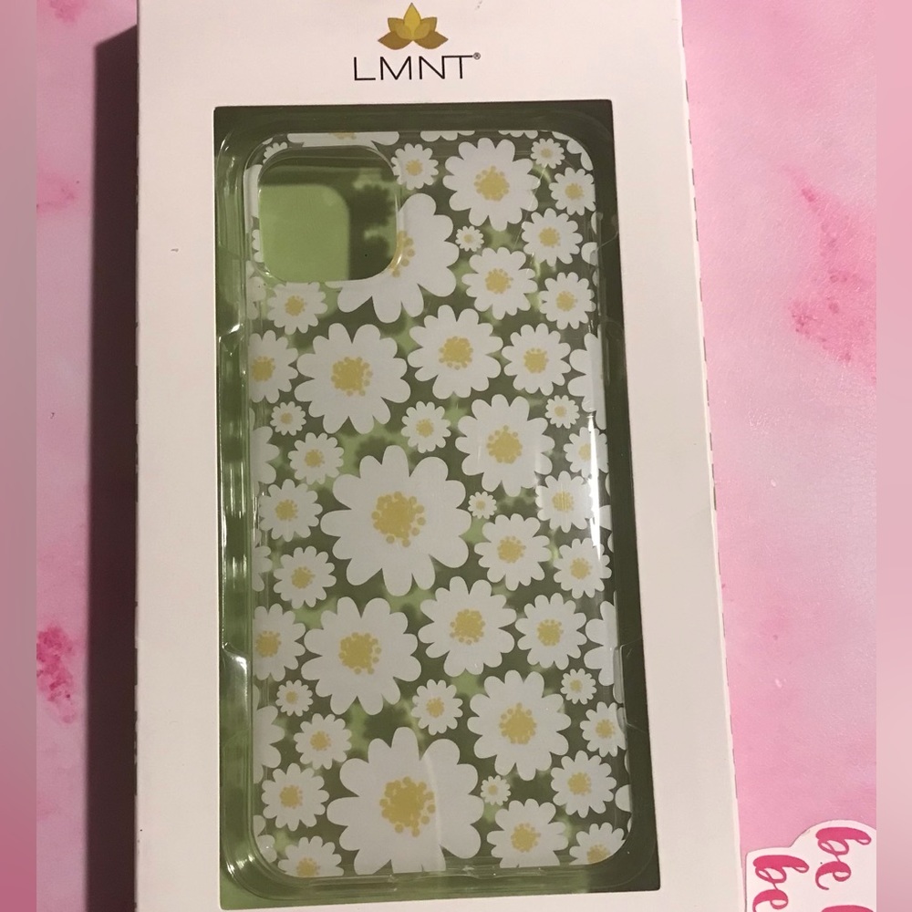 LMNT clear primrose white floral iphone case